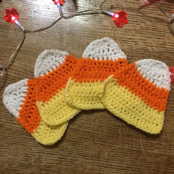 Crochet candy corn coasters - Picture 7 of 8